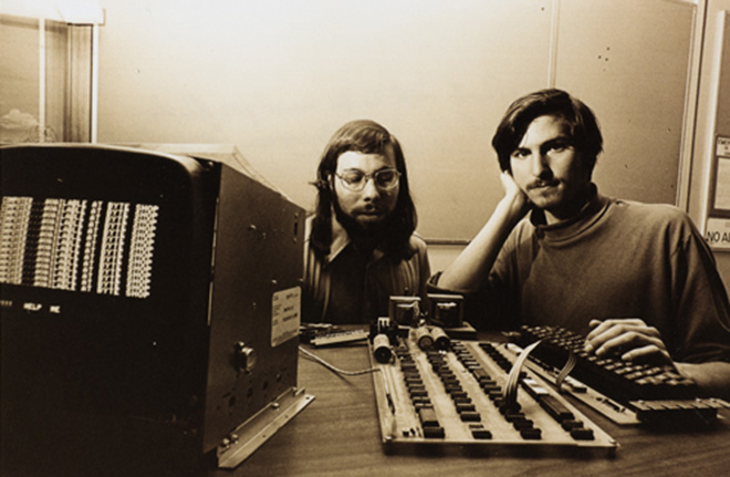 Apple's Steve Wozniak and the late Steve Jobs