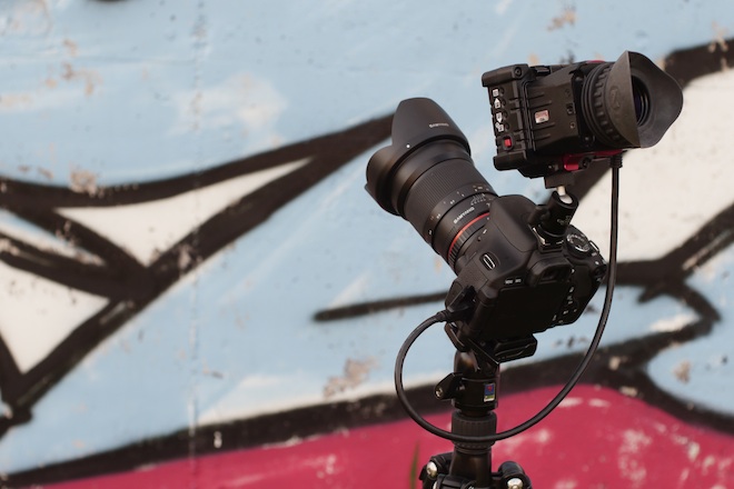 Shooting with the Zacuto EVF Flip and Samyang 35mm F1.4
