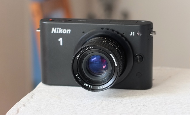 Nikon J1 and c-mount lens