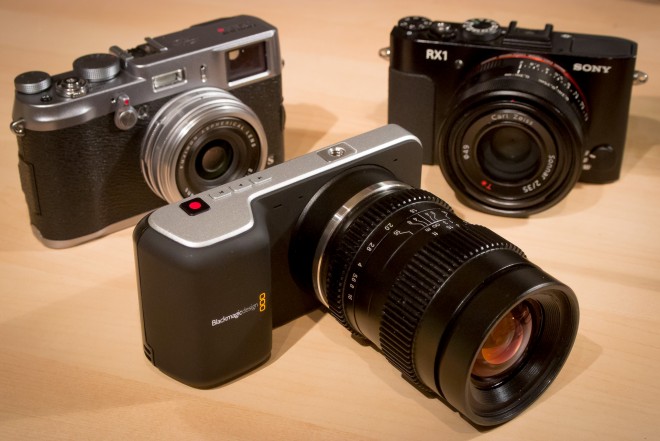 Blackmagic Pocket Cinema Camera and Fuji X100S and Sony RX1