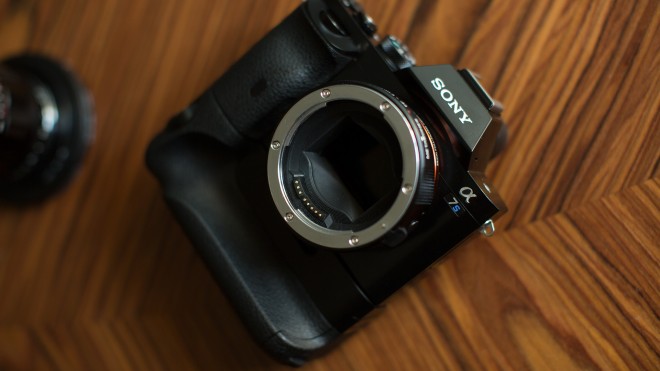 Sony A7S with vertical grip and Metabones Smart EF adapter