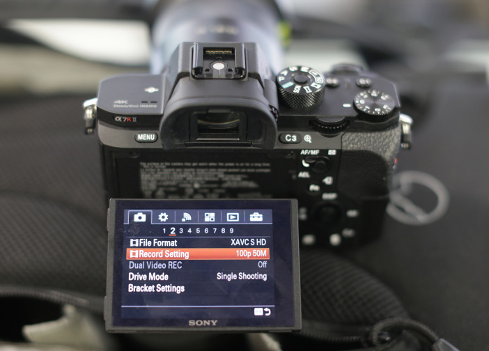 Sony A7R II - movie menu