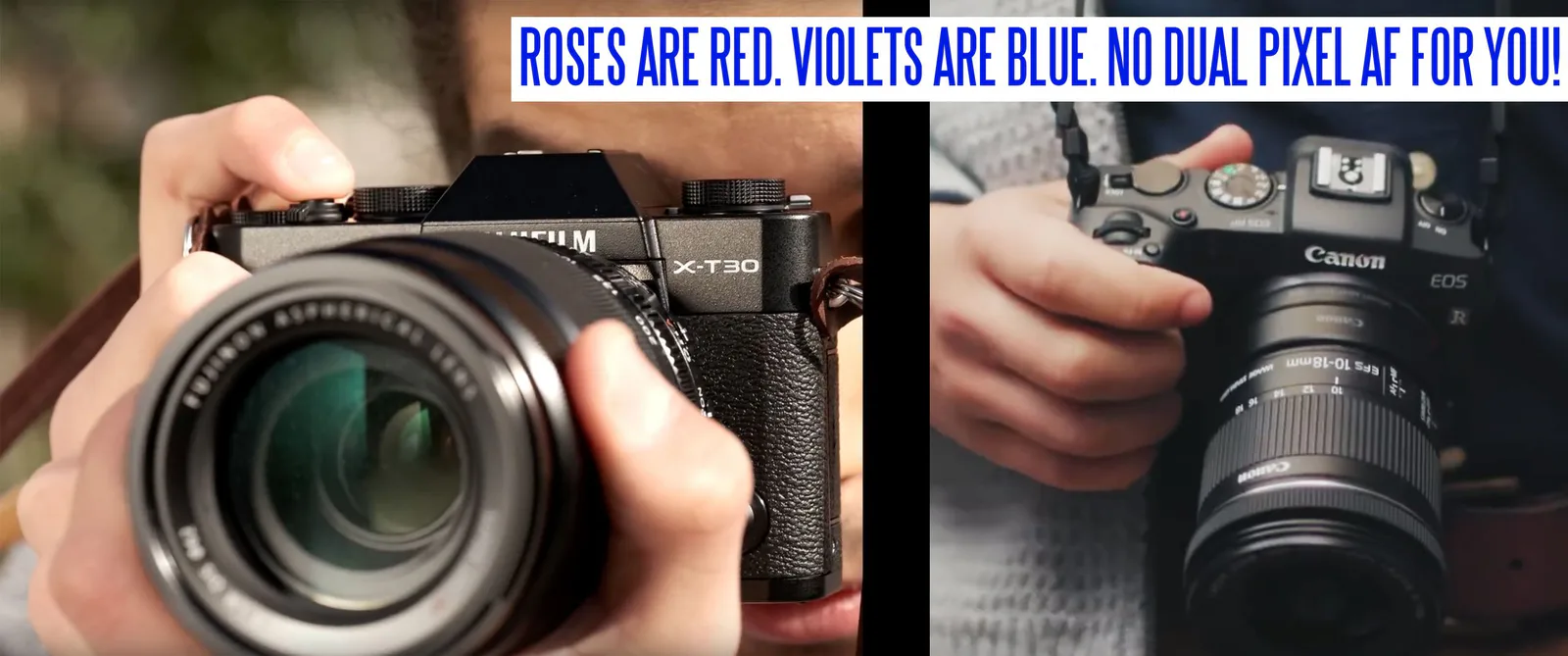 Canon EOS RP vs X-T30 no Dual Pixel AF