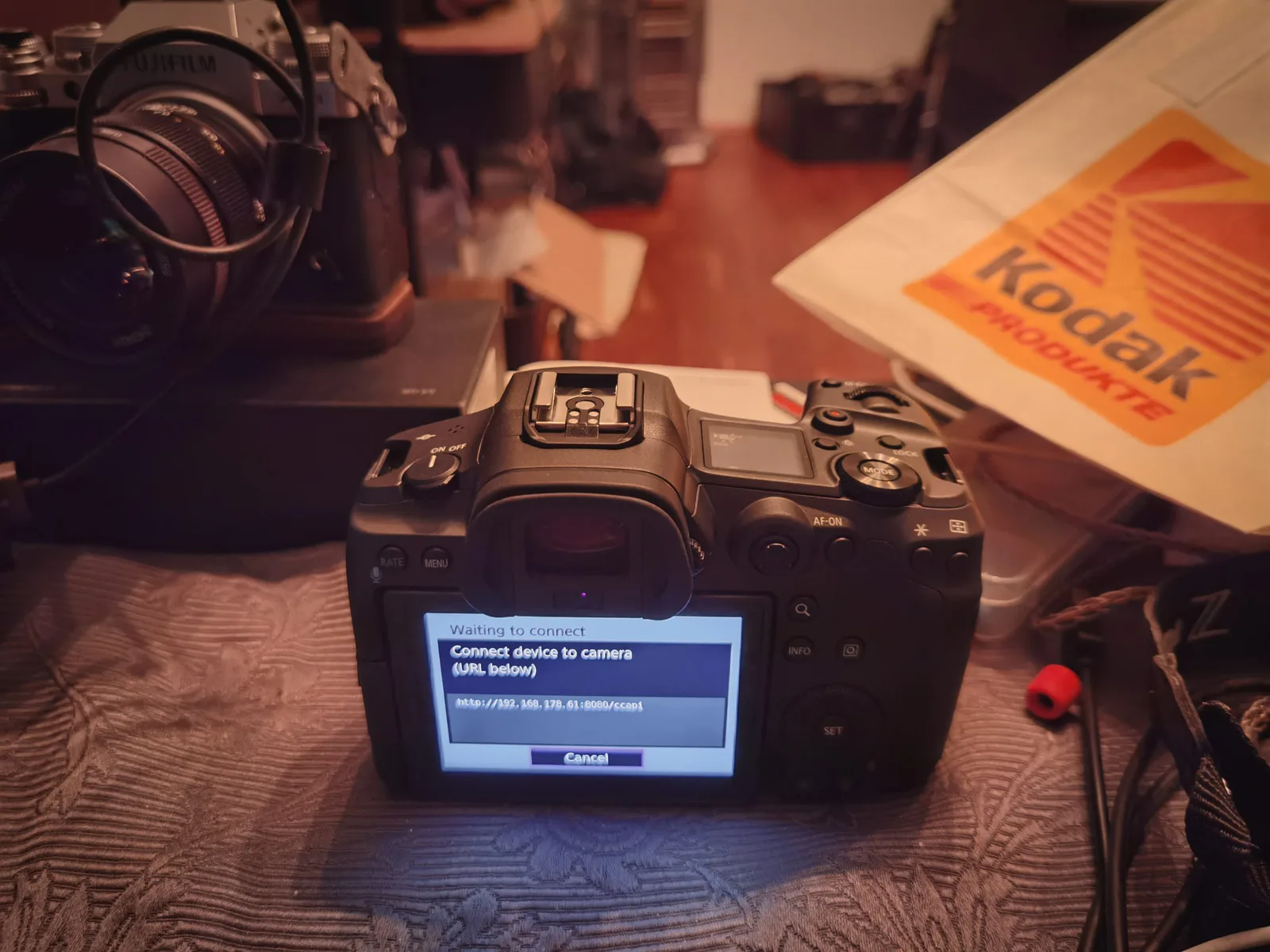 EOS R5 wifi connection menu