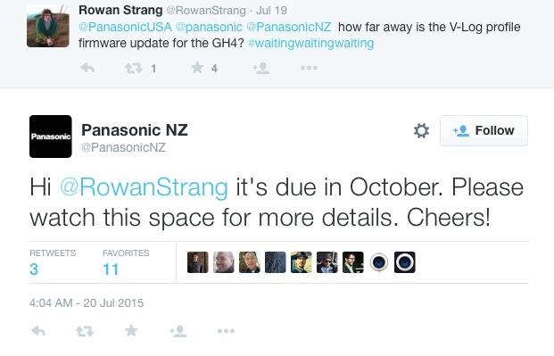GH4 V-LOG October release