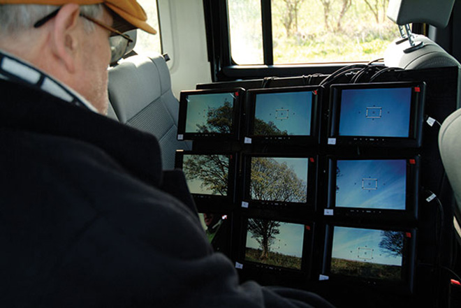 David Hockney at his DSLR video bank