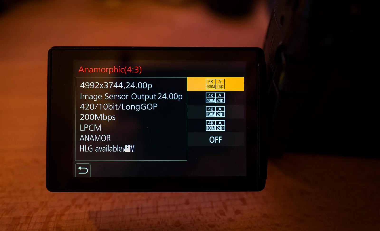 GH5 anamorphic mode 5K H.265