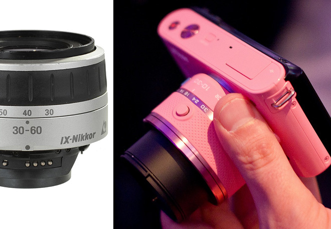 Nikon J1 from 2011 and IX Nikkor from the 90's