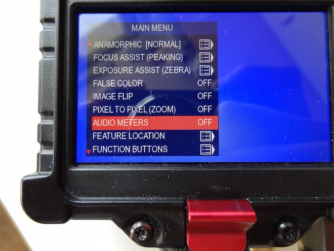 Zacuto EVF audio meters post firmware update