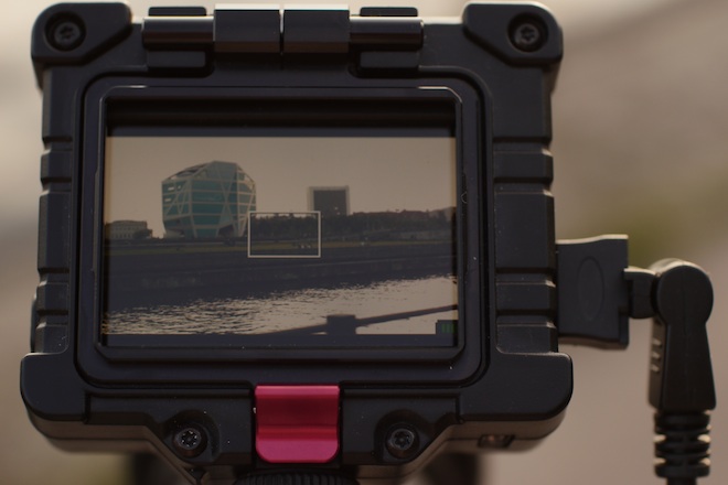 The Zacuto EVF screen close up