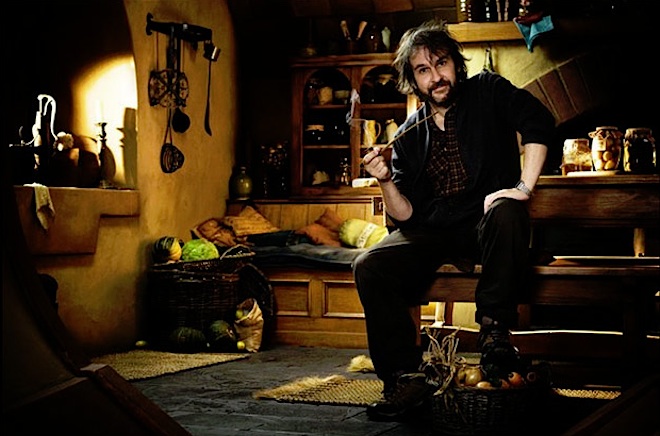 Peter Jackson on set of The Hobbit