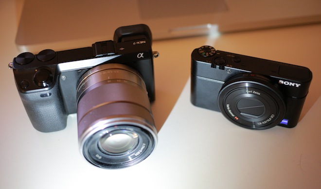 NEX 7 vs RX100 size comparison