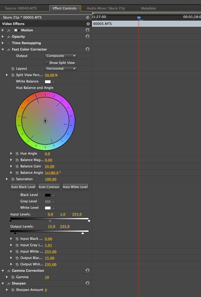 Premiere - fast color corrector - fix