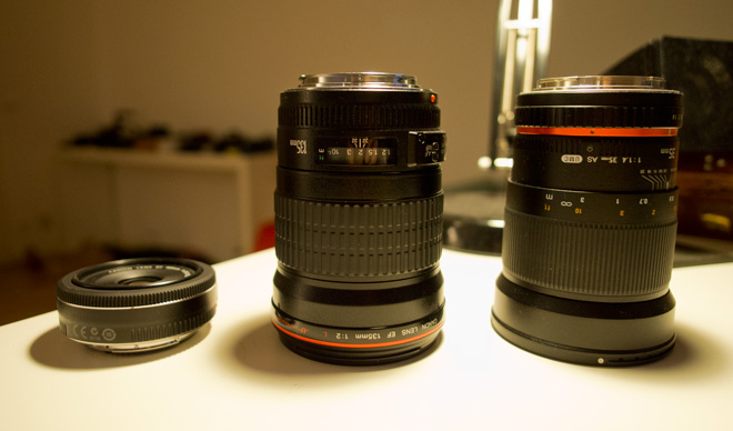 Canon 135mm F2L size comparison