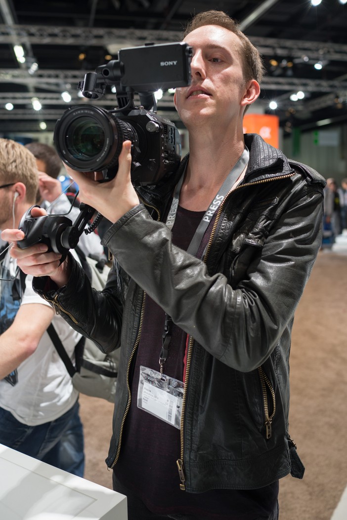 Sony FS7 on shoulder