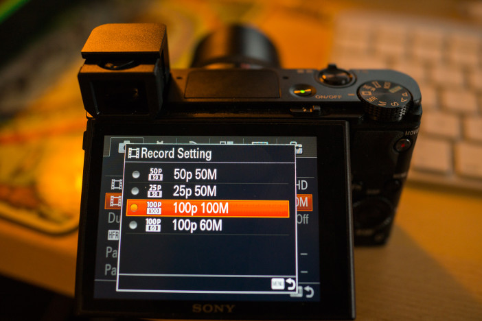 RX100 IV 1080p video options