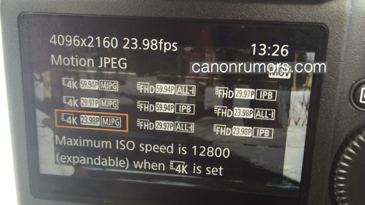 Canon 1D X Mark II video specs emerge - uses 4K MJPEG codec of 1D