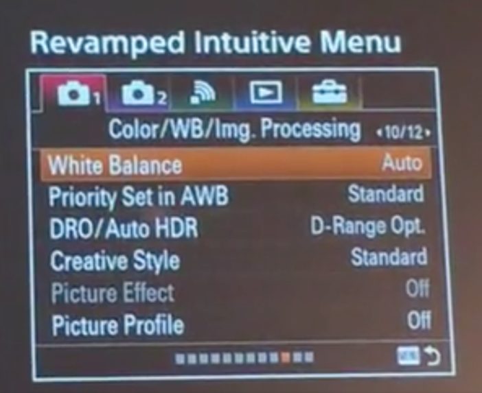 Sony 2016 new menus