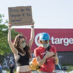 George Floyd protesters on Lake Street by the 3rd precinct - Minneapolis
