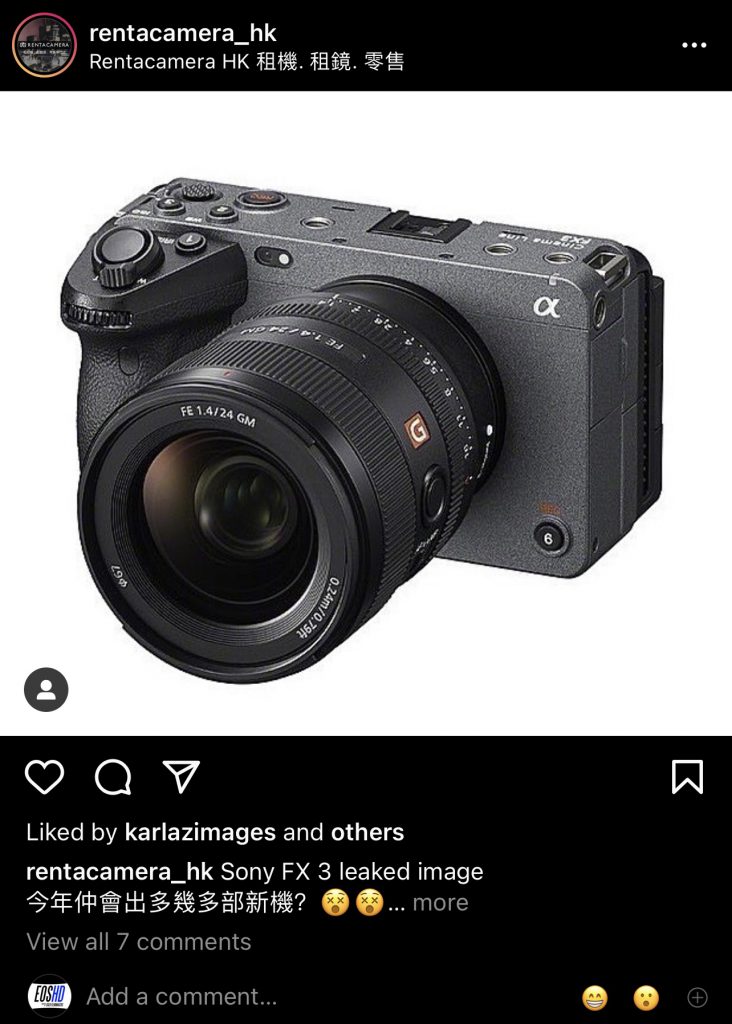 Next full frame Sony mirrorless camera is a pocket cinema camera - FX3 ...