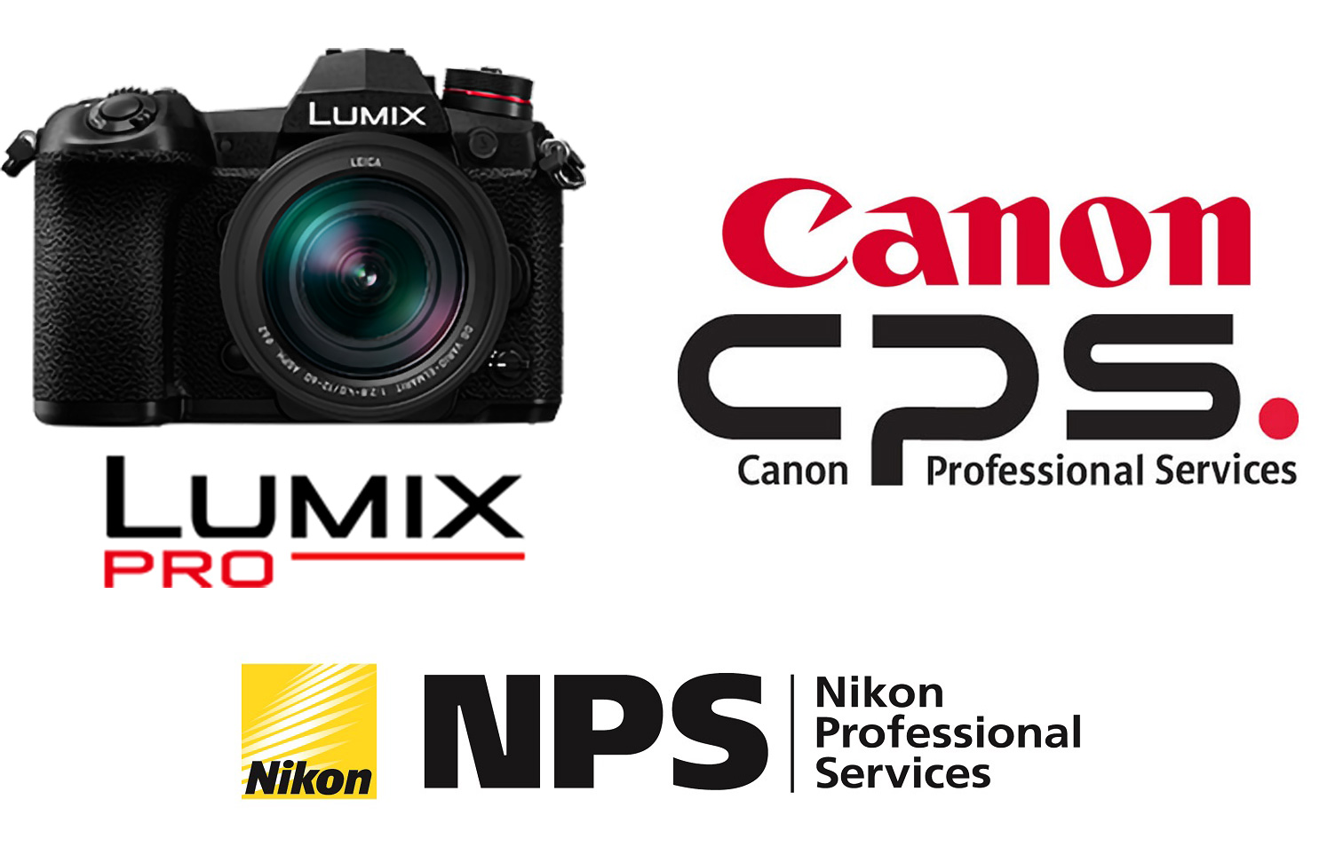 Panasonic Lumix Pro Services Logo Canon CPS Nikon NPS